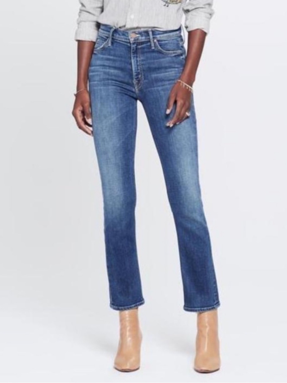 Mother The Mid Rise Dazzler Ankle Jean Pardon My French Size 28 Blue